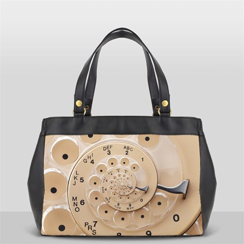 Retro Vintage Beige Rotary Dial Spiral Droste Oversize Office Handbag from ArtsNow.com Front