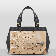 Retro Vintage Beige Rotary Dial Spiral Droste Oversize Office Handbag (2 Sides) from ArtsNow.com Front