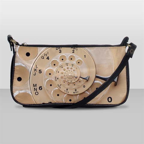 Retro Vintage Beige Rotary Dial Spiral Droste Shoulder Clutch Bag from ArtsNow.com Front