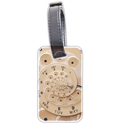 Retro Vintage Beige Rotary Dial Spiral Droste Luggage Tag (two sides) from ArtsNow.com Front