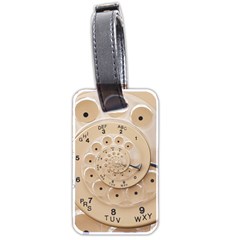 Retro Vintage Beige Rotary Dial Spiral Droste Luggage Tag (two sides) from ArtsNow.com Back