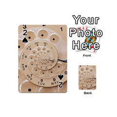 Retro Vintage Beige Rotary Dial Spiral Droste Playing Cards 54 (Mini) from ArtsNow.com Front - Spade2