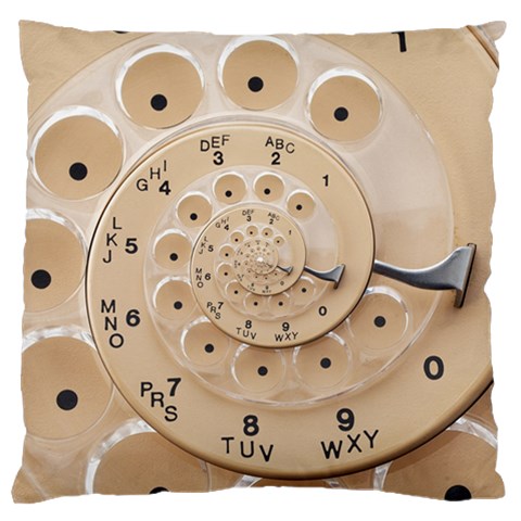 Retro Vintage Beige Rotary Dial Spiral Droste Large Cushion Case (One Side) from ArtsNow.com Front