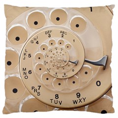 Retro Vintage Beige Rotary Dial Spiral Droste Large Cushion Case (Two Sides) from ArtsNow.com Front