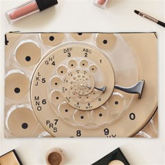 Retro Vintage Beige Rotary Dial Spiral Droste Cosmetic Bag (XXL) from ArtsNow.com Front