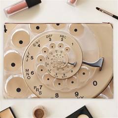 Retro Vintage Beige Rotary Dial Spiral Droste Cosmetic Bag (XXL) from ArtsNow.com Back