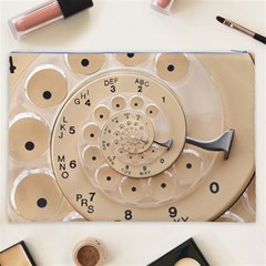 Retro Vintage Beige Rotary Dial Spiral Droste Cosmetic Bag (XXL) from ArtsNow.com Back