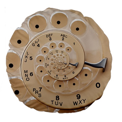 Retro Vintage Beige Rotary Dial Spiral Droste Large 18  Premium Round Cushion  from ArtsNow.com Front