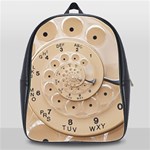 Retro Vintage Beige Rotary Dial Spiral Droste School Bag (XL)