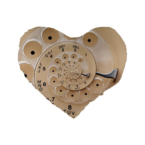 Retro Vintage Beige Rotary Dial Spiral Droste Standard 16  Premium Heart Shape Cushion  from ArtsNow.com Front