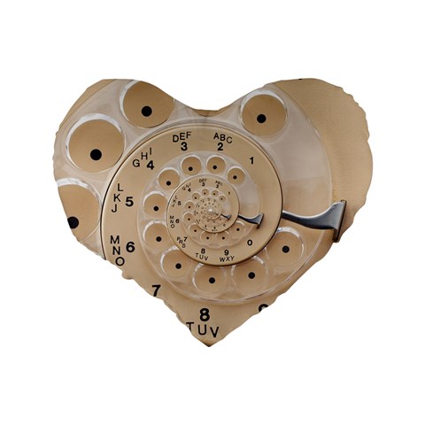 Retro Vintage Beige Rotary Dial Spiral Droste Standard 16  Premium Heart Shape Cushion  from ArtsNow.com Back