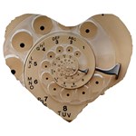 Retro Vintage Beige Rotary Dial Spiral Droste Large 19  Premium Heart Shape Cushion