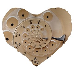 Retro Vintage Beige Rotary Dial Spiral Droste Large 19  Premium Heart Shape Cushion from ArtsNow.com Back