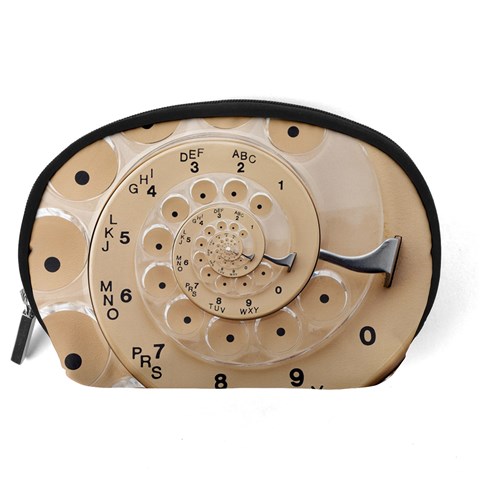 Retro Vintage Beige Rotary Dial Spiral Droste Accessory Pouch (Large) from ArtsNow.com Back