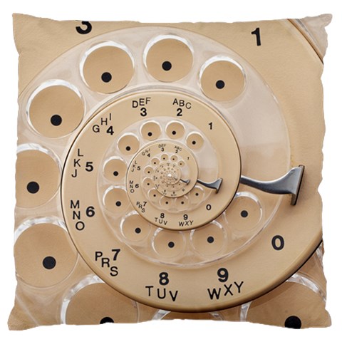 Retro Vintage Beige Rotary Dial Spiral Droste Large Flano Cushion Case (One Side) from ArtsNow.com Front