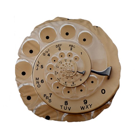 Retro Vintage Beige Rotary Dial Spiral Droste Standard 15  Premium Flano Round Cushion  from ArtsNow.com Front