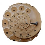 Retro Vintage Beige Rotary Dial Spiral Droste Large 18  Premium Flano Round Cushion 