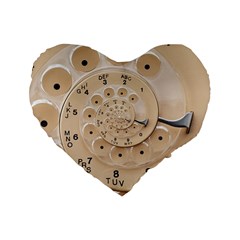 Retro Vintage Beige Rotary Dial Spiral Droste Standard 16  Premium Flano Heart Shape Cushion  from ArtsNow.com Front