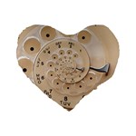 Retro Vintage Beige Rotary Dial Spiral Droste Standard 16  Premium Flano Heart Shape Cushion 