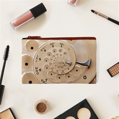 Retro Vintage Beige Rotary Dial Spiral Droste Cosmetic Bag (XS) from ArtsNow.com Front