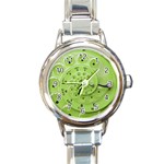 Retro Vintage Green Rotary Dial Spiral Droste Round Italian Charm Watch