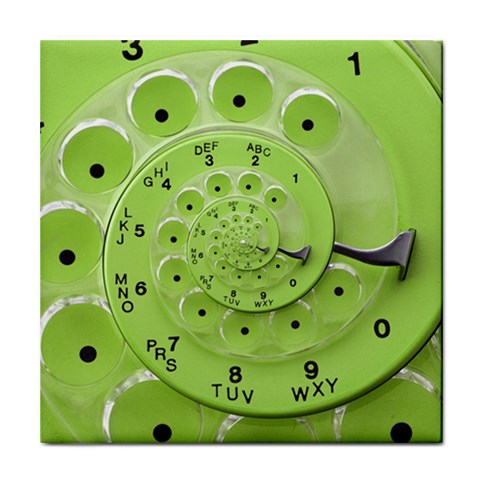 Retro Vintage Green Rotary Dial Spiral Droste Tile Coaster from ArtsNow.com Front