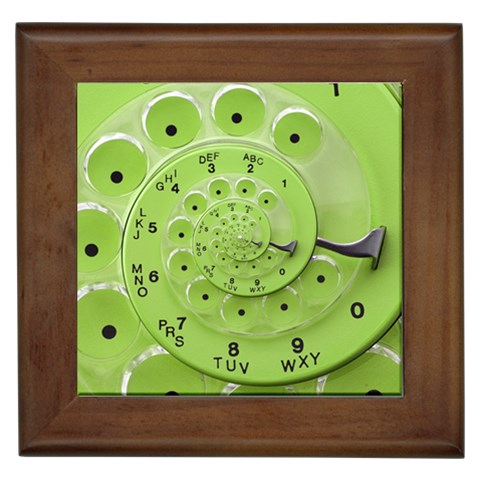 Retro Vintage Green Rotary Dial Spiral Droste Framed Tile from ArtsNow.com Front