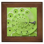 Retro Vintage Green Rotary Dial Spiral Droste Framed Tile