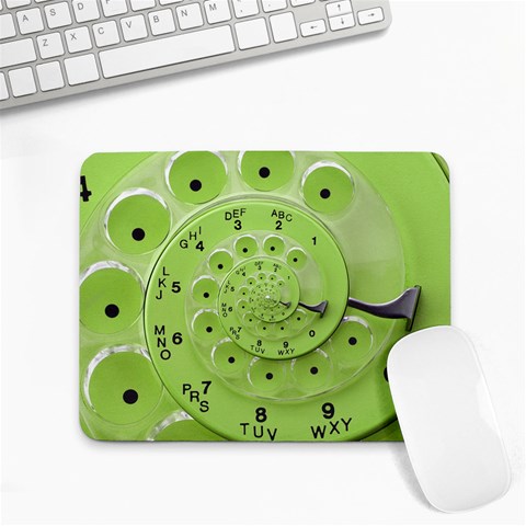 Retro Vintage Green Rotary Dial Spiral Droste Small Mousepad from ArtsNow.com Front