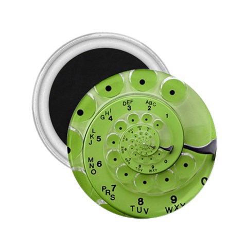 Retro Vintage Green Rotary Dial Spiral Droste 2.25  Magnet from ArtsNow.com Front