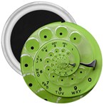 Retro Vintage Green Rotary Dial Spiral Droste 3  Magnet