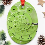 Retro Vintage Green Rotary Dial Spiral Droste Ornament (Oval)