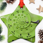 Retro Vintage Green Rotary Dial Spiral Droste Ornament (Star)