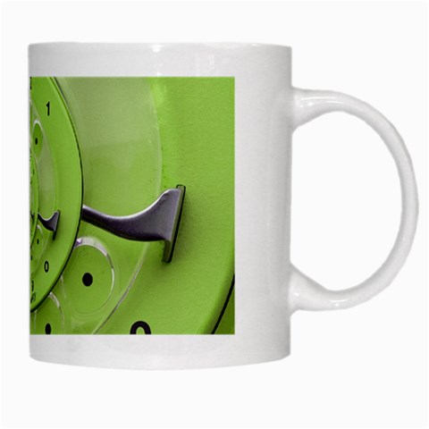 Retro Vintage Green Rotary Dial Spiral Droste White Mug from ArtsNow.com Right