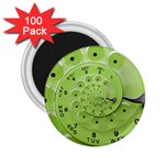 Retro Vintage Green Rotary Dial Spiral Droste 2.25  Magnet (100 pack) 