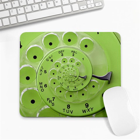 Retro Vintage Green Rotary Dial Spiral Droste Large Mousepad from ArtsNow.com Front