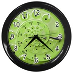 Retro Vintage Green Rotary Dial Spiral Droste Wall Clock (Black)