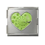 Retro Vintage Green Rotary Dial Spiral Droste Mega Link Heart Italian Charm (18mm)