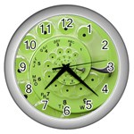 Retro Vintage Green Rotary Dial Spiral Droste Wall Clock (Silver)