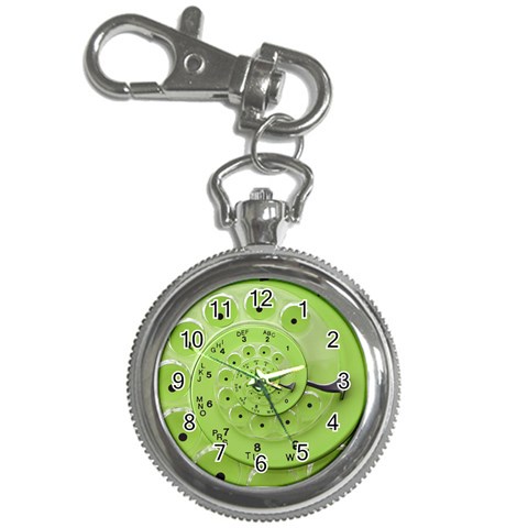 Retro Vintage Green Rotary Dial Spiral Droste Key Chain Watch from ArtsNow.com Front