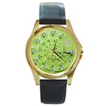 Retro Vintage Green Rotary Dial Spiral Droste Round Gold Metal Watch