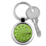 Retro Vintage Green Rotary Dial Spiral Droste Key Chain (Round)