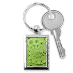 Retro Vintage Green Rotary Dial Spiral Droste Key Chain (Rectangle)