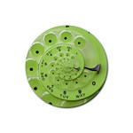 Retro Vintage Green Rotary Dial Spiral Droste Rubber Coaster (Round)