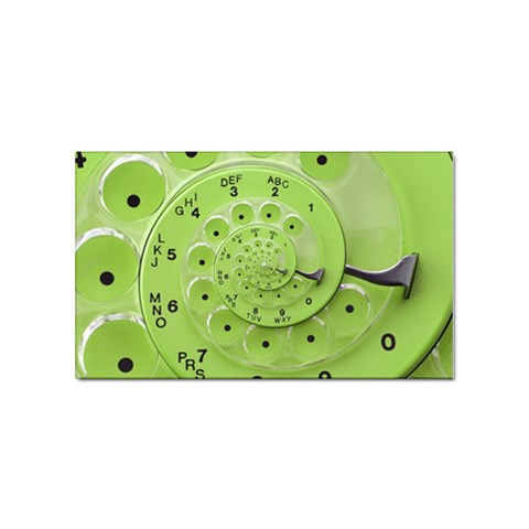 Retro Vintage Green Rotary Dial Spiral Droste Sticker (Rectangular) from ArtsNow.com Front