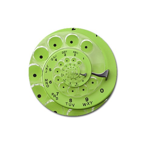 Retro Vintage Green Rotary Dial Spiral Droste Magnet 3  (Round) from ArtsNow.com Front