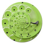 Retro Vintage Green Rotary Dial Spiral Droste Magnet 5  (Round)