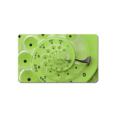 Retro Vintage Green Rotary Dial Spiral Droste Magnet (Name Card) from ArtsNow.com Front