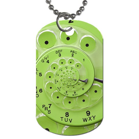 Retro Vintage Green Rotary Dial Spiral Droste Dog Tag (One Side) from ArtsNow.com Front