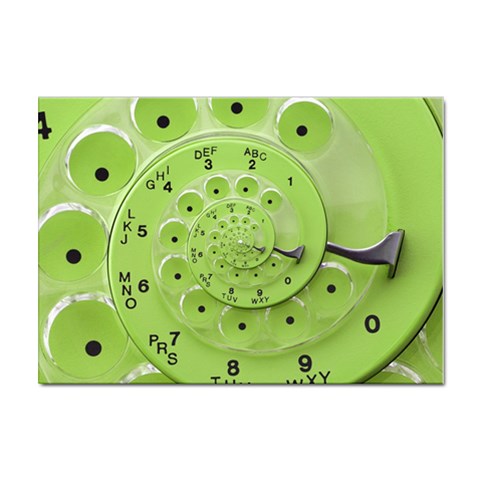 Retro Vintage Green Rotary Dial Spiral Droste Sticker A4 (10 pack) from ArtsNow.com Front